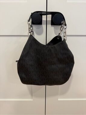 Michael Kors Black Logo Chain-Handle Shoulder Hobo